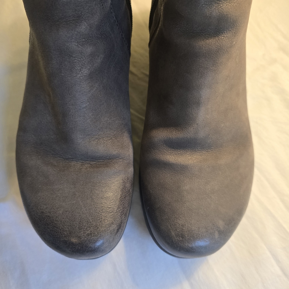 Miz Mooz Gray Leather Wedge boots - Picture 5 of 12